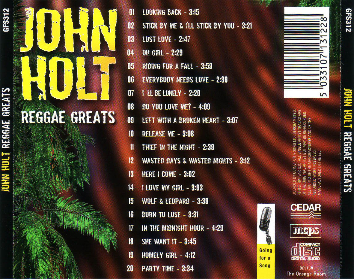 Cartula Trasera de John Holt - Reggae Greats