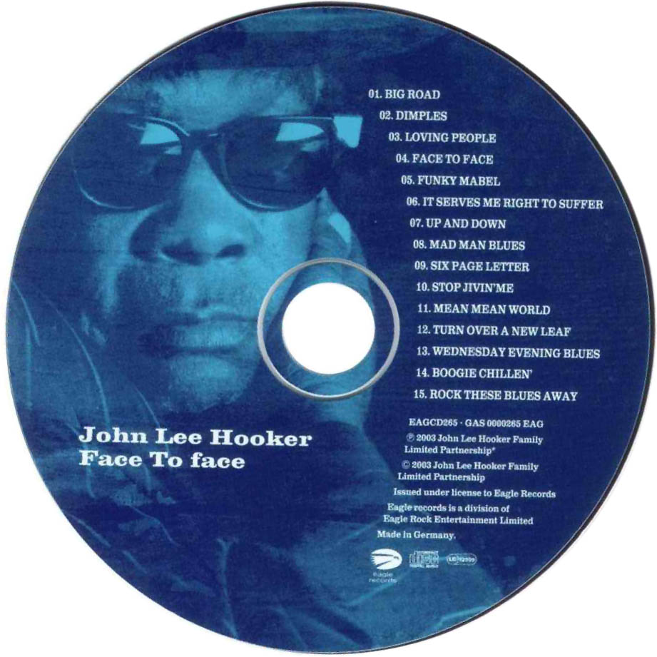 Cartula Cd de John Lee Hooker - Face To Face