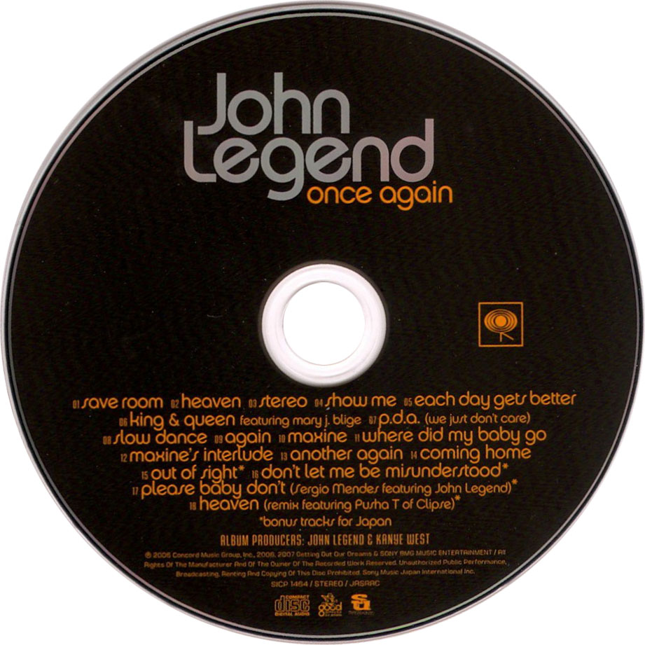 Cartula Cd de John Legend - Once Again (Japan Edition)