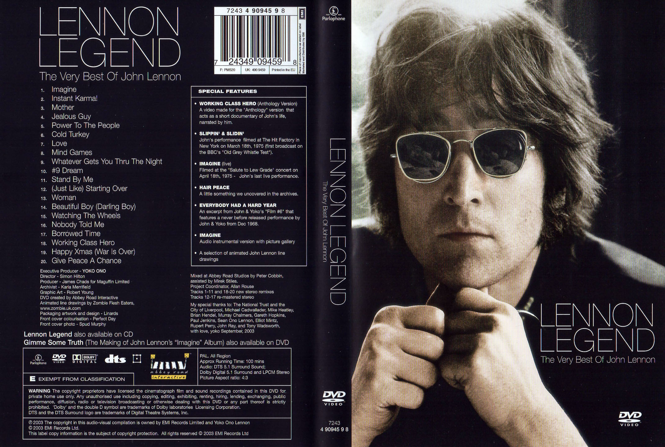 Cartula Caratula de John Lennon - Lennon Legend: The Very Best Of John Lennon (Dvd)