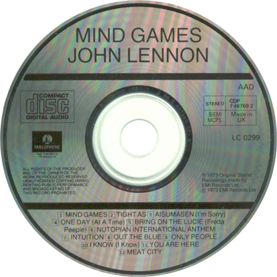 Cartula Cd de John Lennon - Mind Games