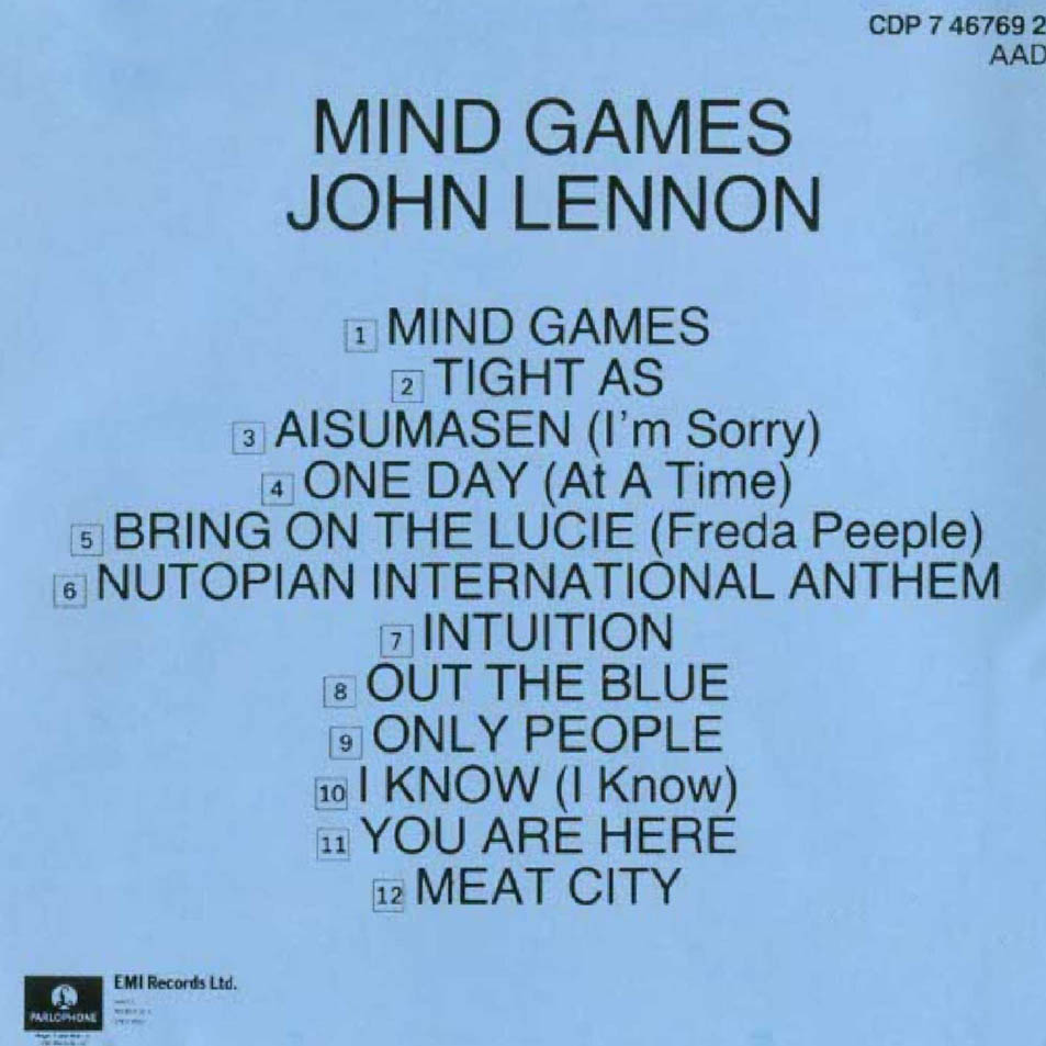 Cartula Interior Frontal de John Lennon - Mind Games