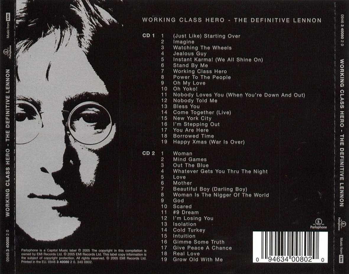 Cartula Trasera de John Lennon - Working Class Hero - The Definitive Lennon