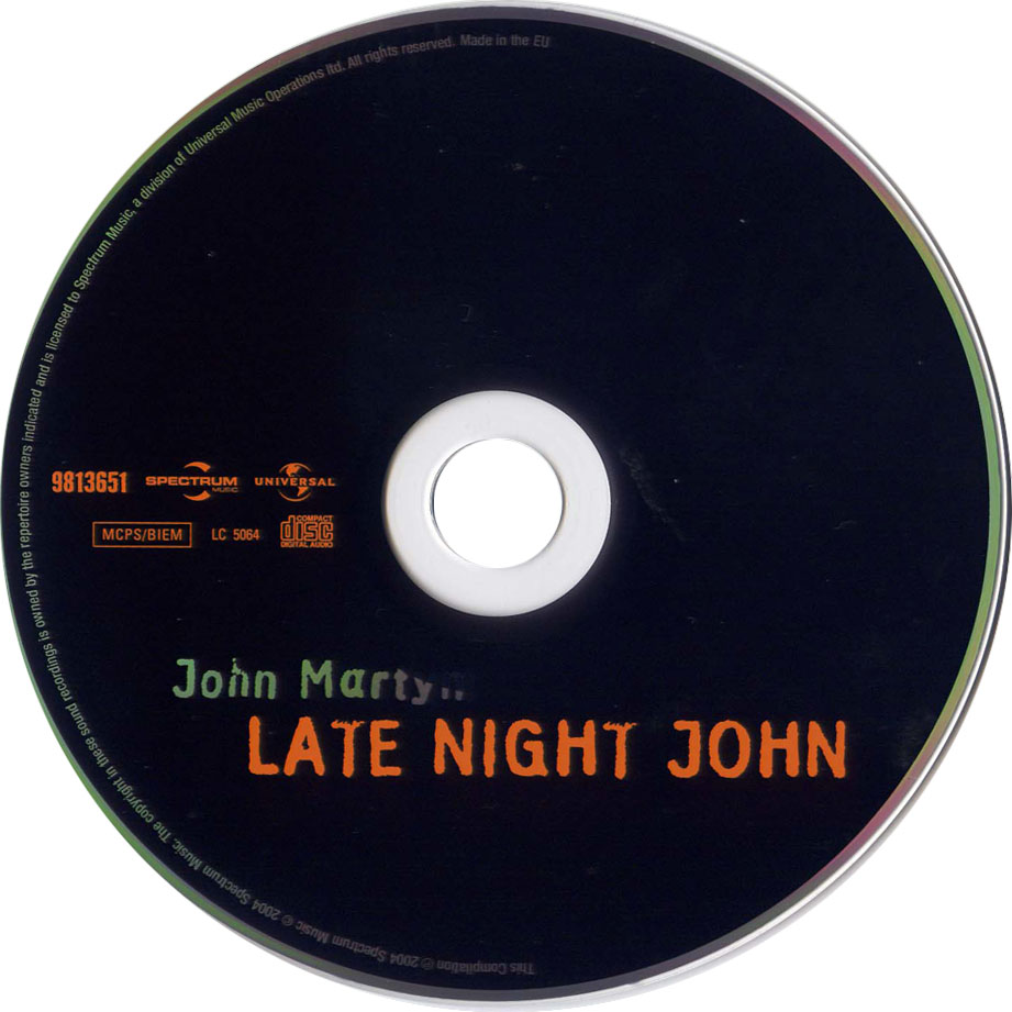 Cartula Cd de John Martyn - Late Night John