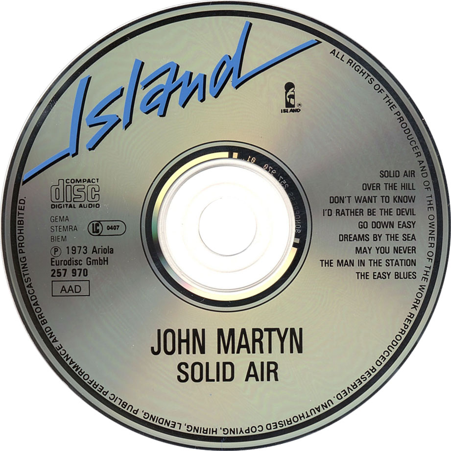 Cartula Cd de John Martyn - Solid Air (1973)