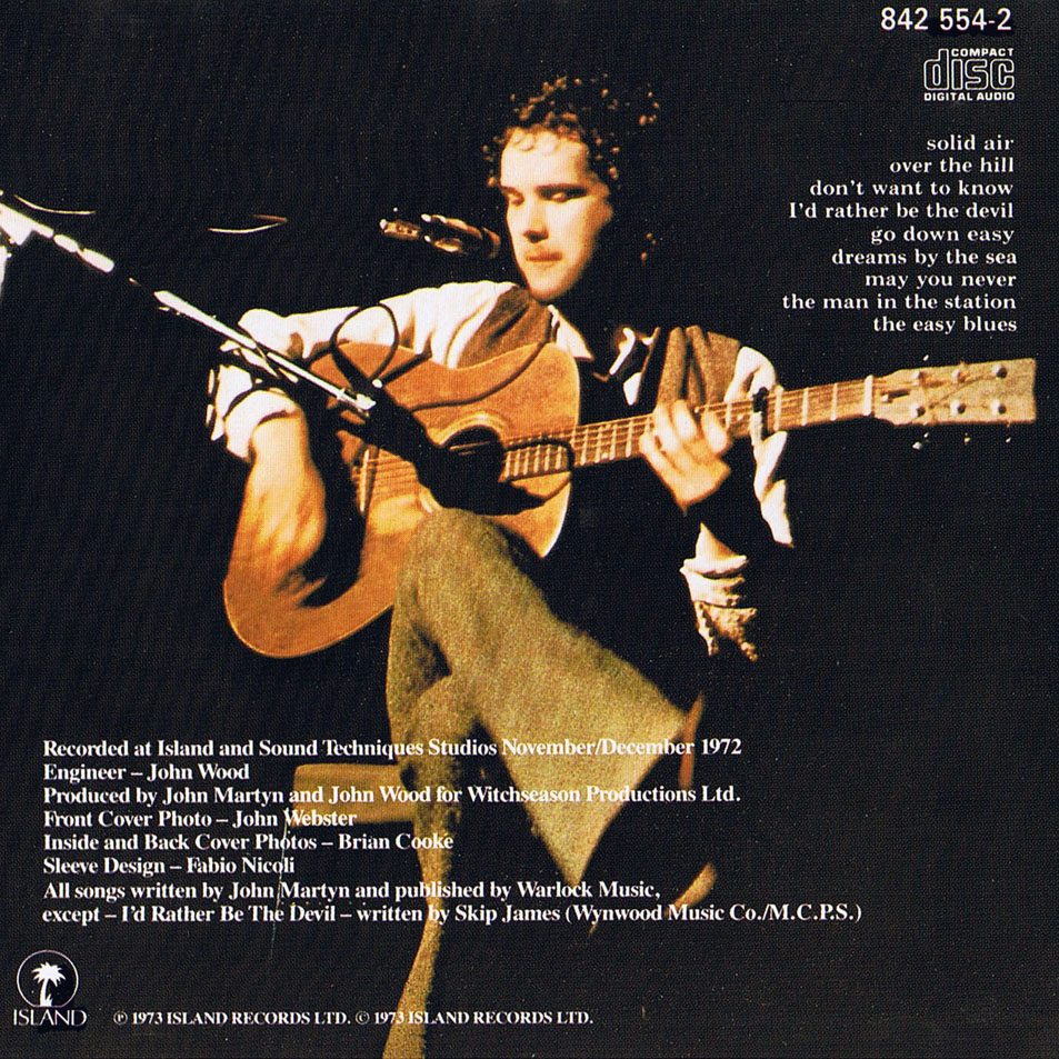 Cartula Interior Frontal de John Martyn - Solid Air (1973)