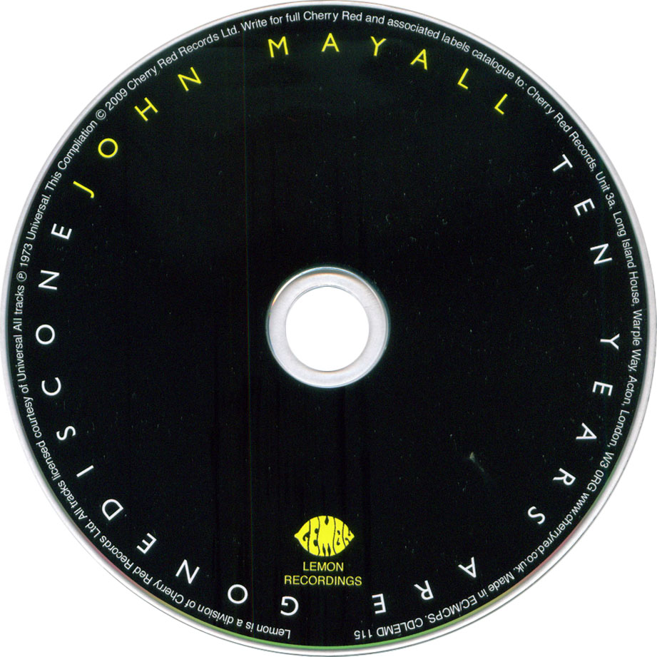 Cartula Cd1 de John Mayall - Ten Years Are Gone