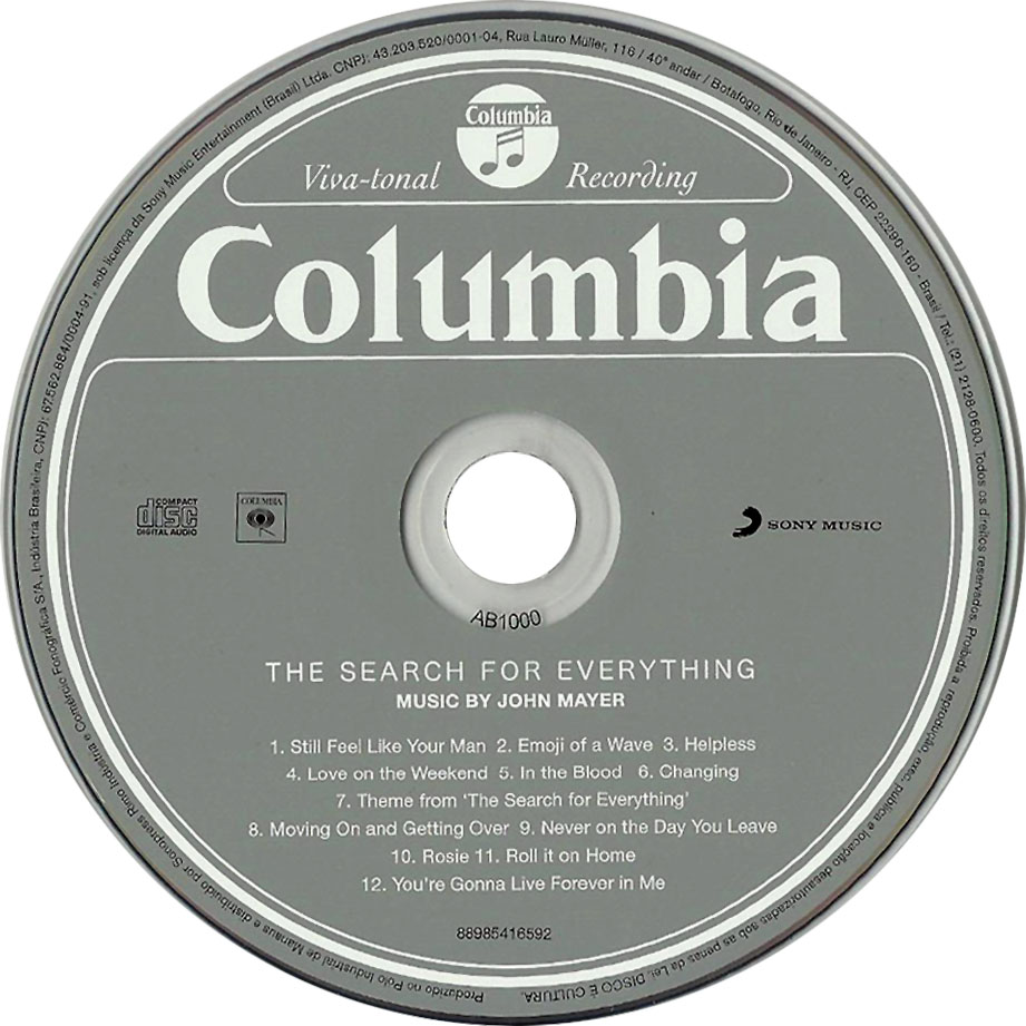 Cartula Cd de John Mayer - The Search For Everything