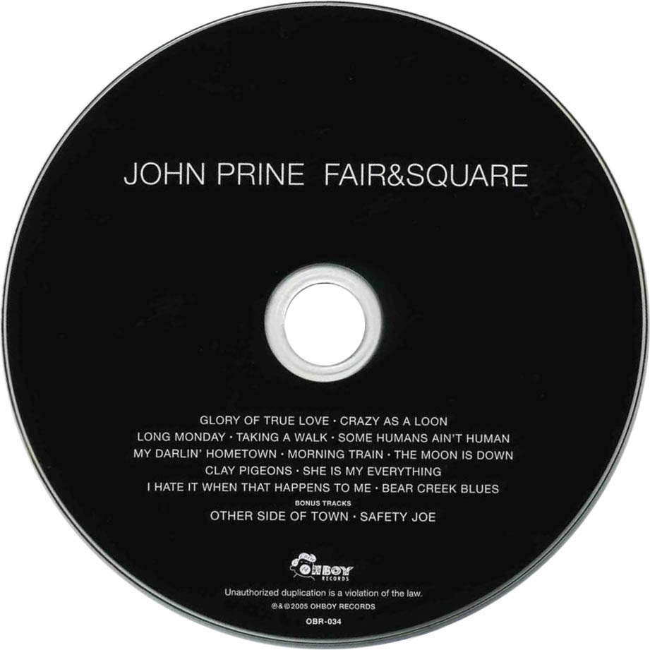 Cartula Cd de John Prine - Fair & Square