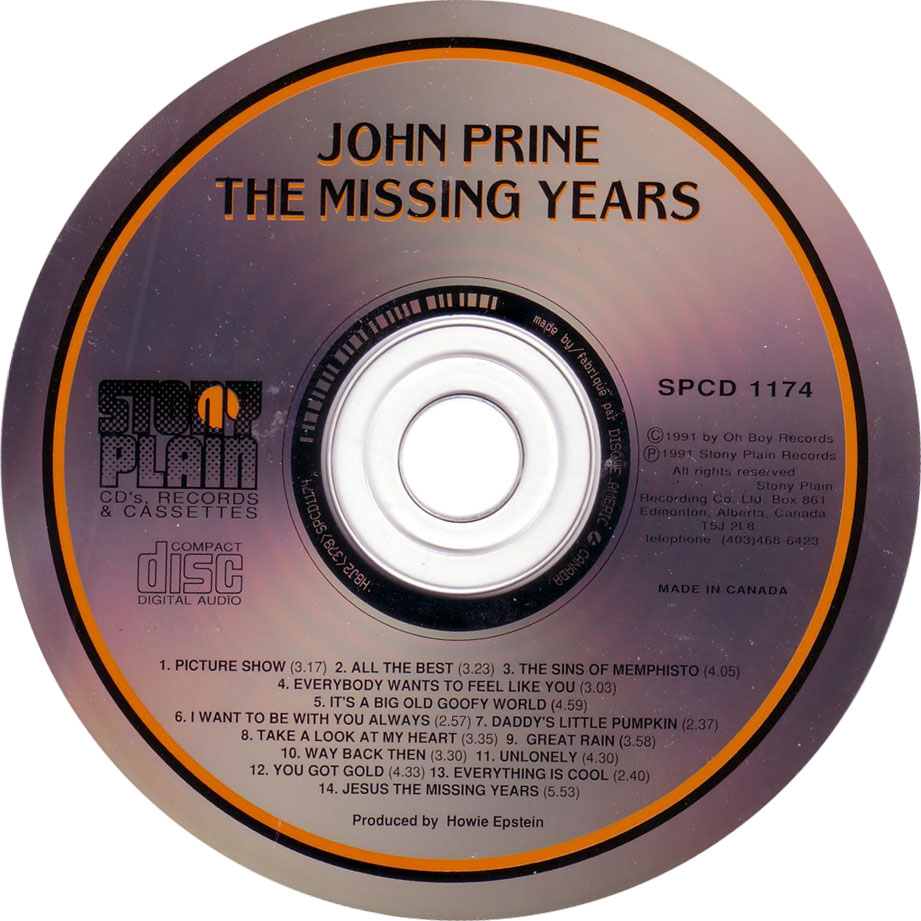 Cartula Cd de John Prine - The Missing Years
