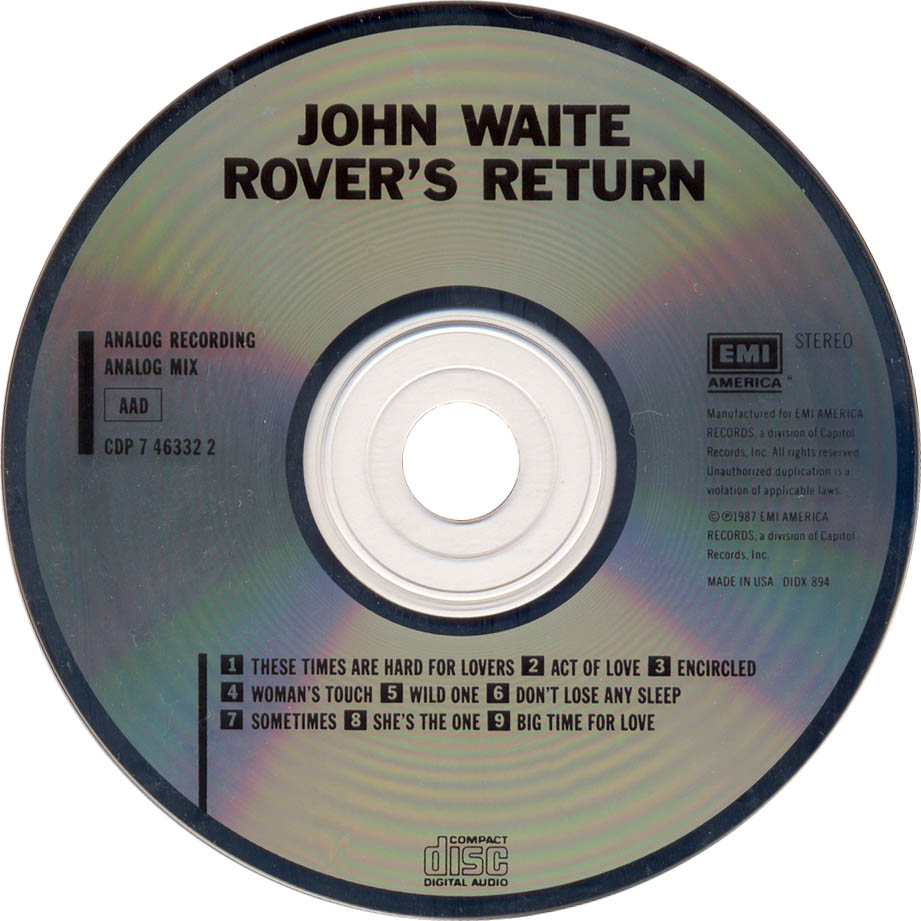 Cartula Cd de John Waite - Rover's Return