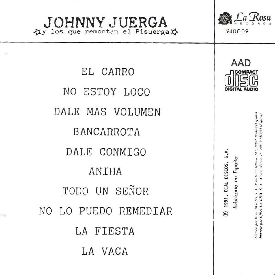 Cartula Interior Frontal de Johnny Juerga Y Los Que Remontan El Pisuerga - Tremendo