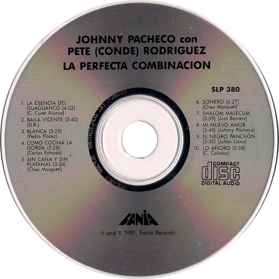 Cartula Cd de Johnny Pacheco & Pete El Conde Rodriguez - La Perfecta Combinacion