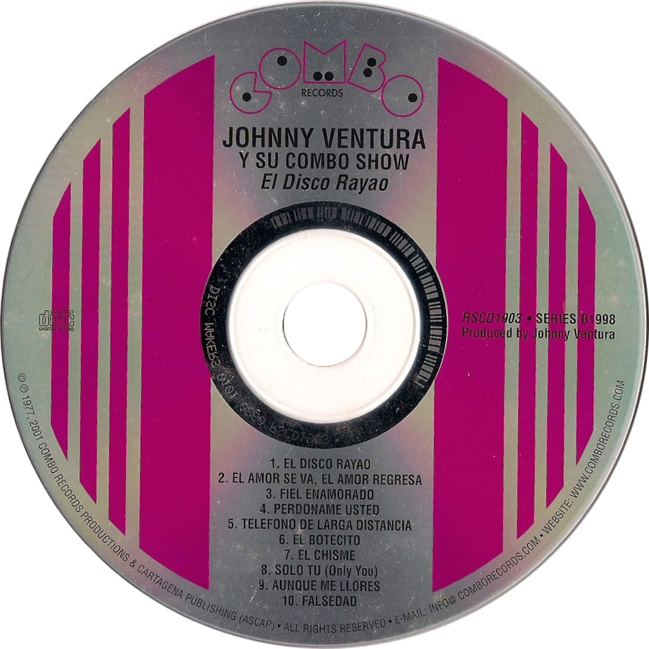 Cartula Cd de Johnny Ventura - El Disco Rayao