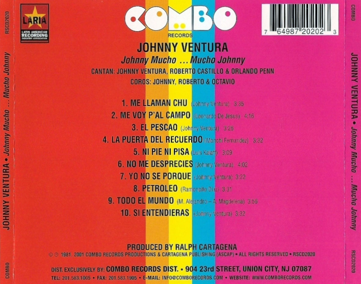 Cartula Trasera de Johnny Ventura - Johnny Mucho... Mucho Johnny!