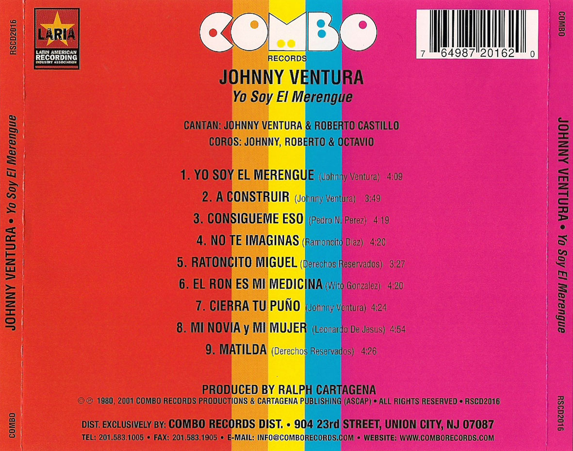 Cartula Trasera de Johnny Ventura - Yo Soy El Merengue