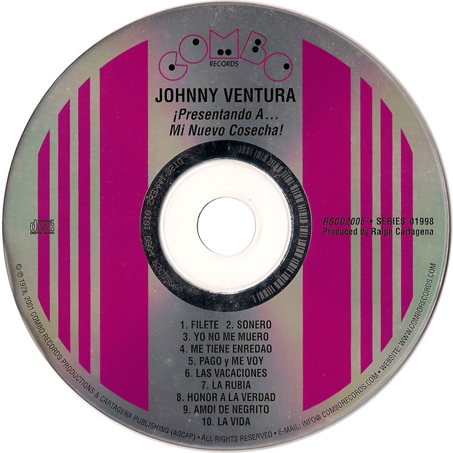 Cartula Cd de Johnny Ventura - Presentando A... Mi Nueva Cosecha!