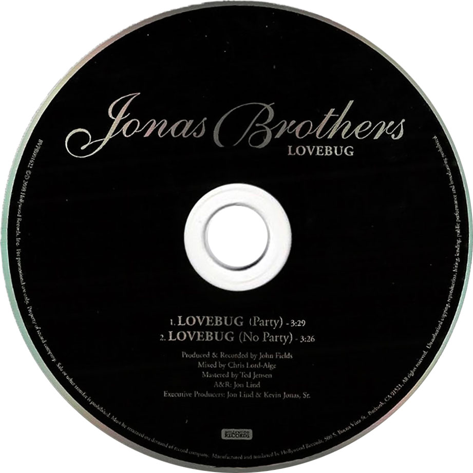 Cartula Cd de Jonas Brothers - Lovebug (Cd Single)