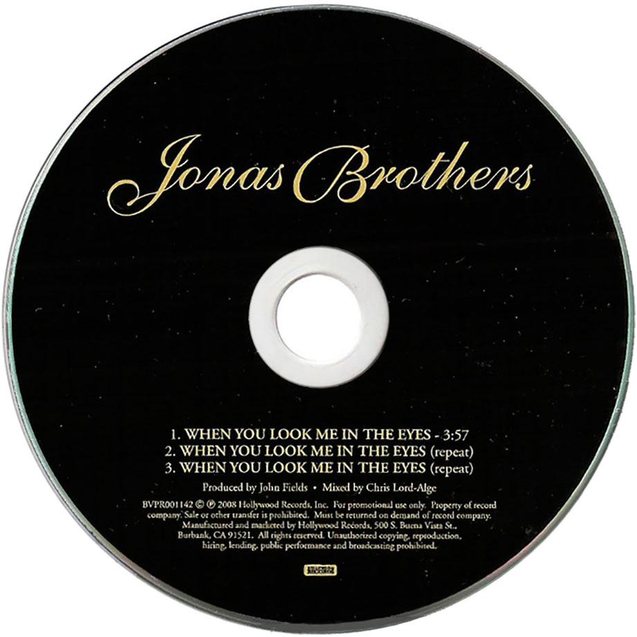 Cartula Cd de Jonas Brothers - When You Look Me In The Eyes (Cd Single)
