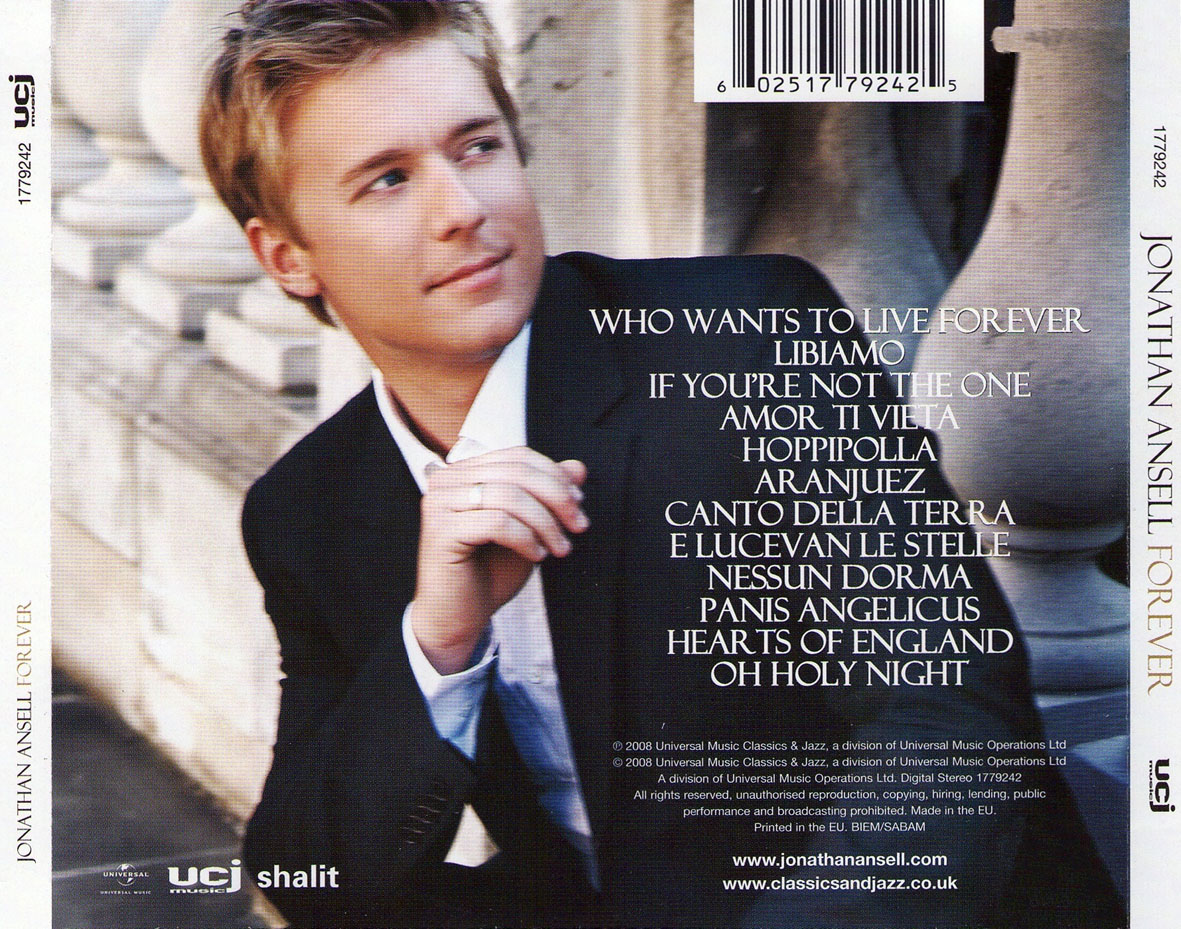 Cartula Trasera de Jonathan Ansell - Forever