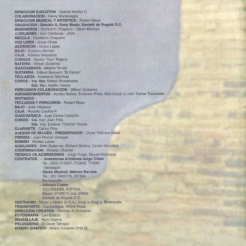 Cartula Interior Frontal de Jorge Oate & Alvaro Lopez - Naci Para Cantar