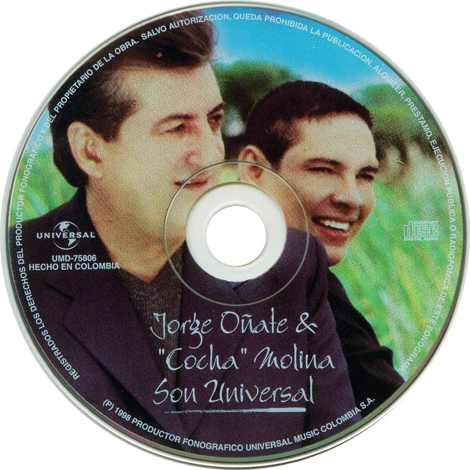 Cartula Cd de Jorge Oate & El Cocha Molina - Son Universal