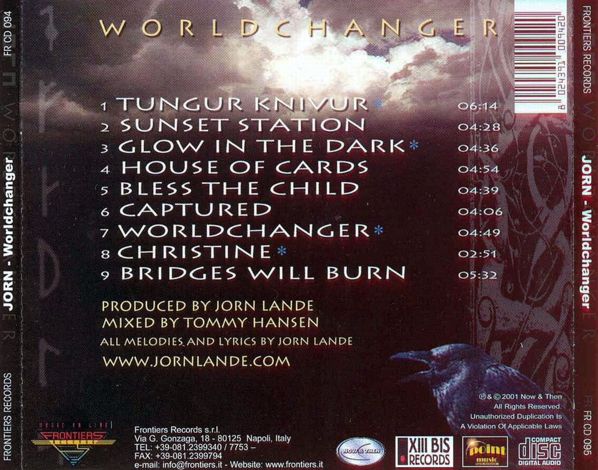 Cartula Trasera de Jorn - Worldchanger