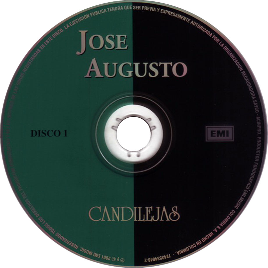 Cartula Cd de Jose Augusto - Candilejas 30 Exitos