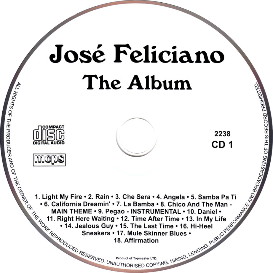 Cartula Cd1 de Jose Feliciano - The Album