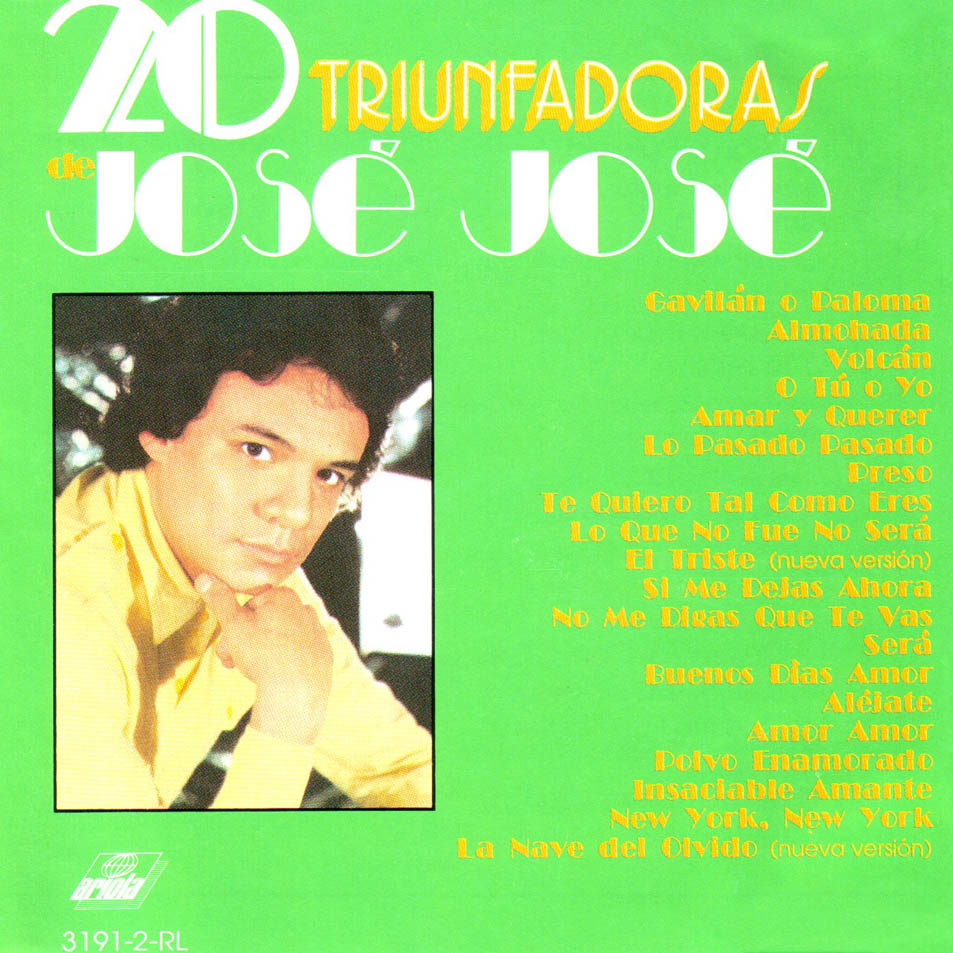 Cartula Frontal de Jose Jose - 20 Triunfadoras De Jose Jose
