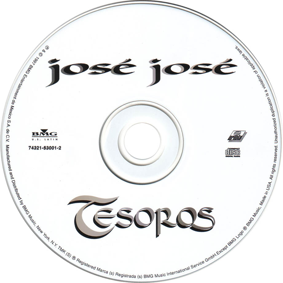 Cartula Cd de Jose Jose - Tesoros