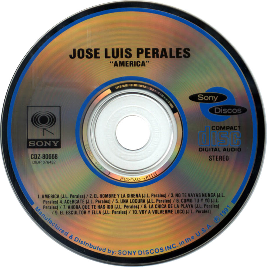 Cartula Cd de Jose Luis Perales - America
