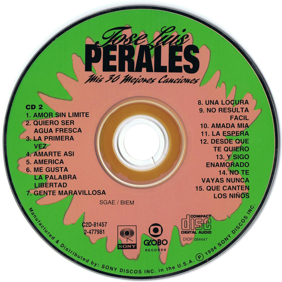 Cartula Cd2 de Jose Luis Perales - Mis 30 Mejores Canciones