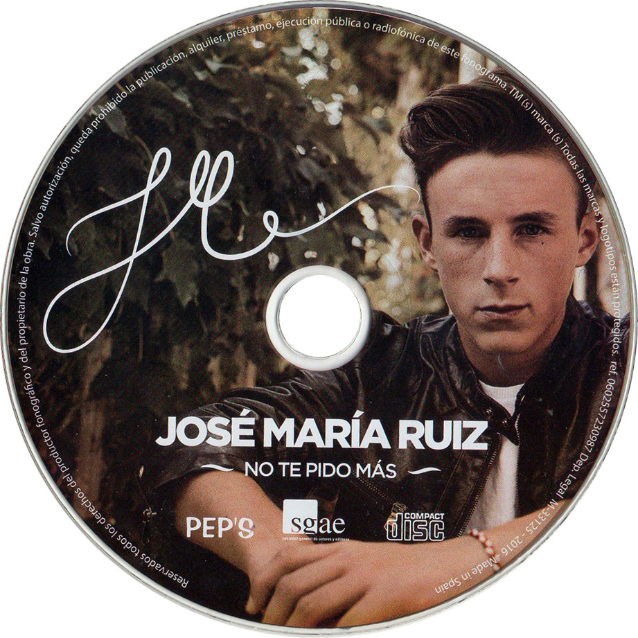 Cartula Cd de Jose Maria Ruiz - No Te Pido Mas