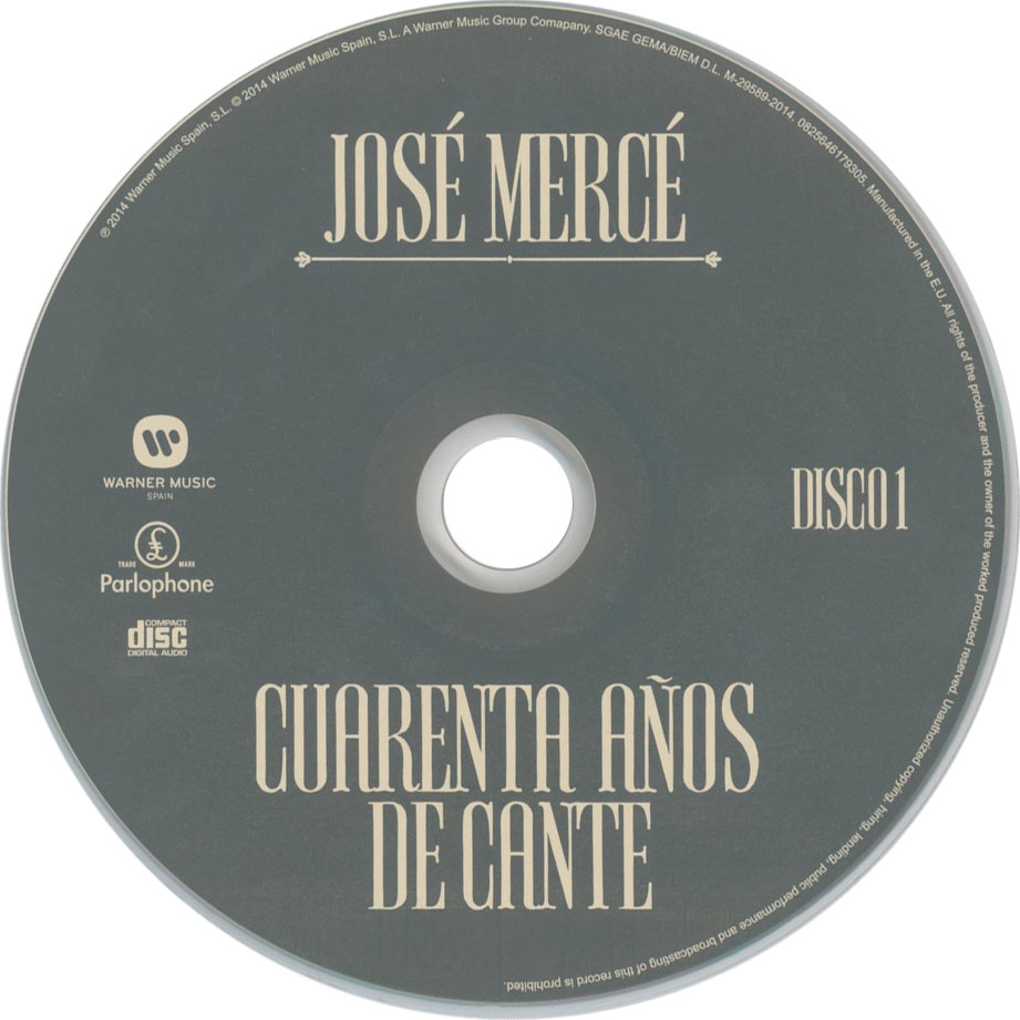 Cartula Cd1 de Jose Merce - Cuarenta Aos De Cante