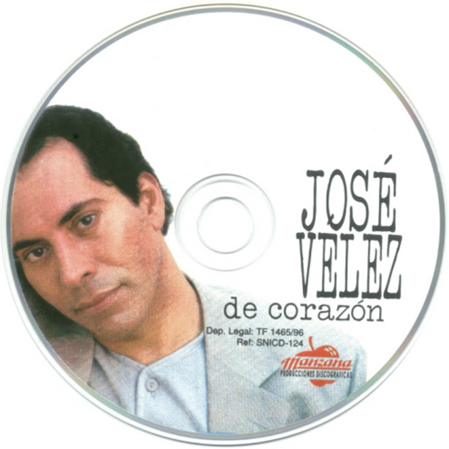 Cartula Cd de Jose Velez - De Corazon