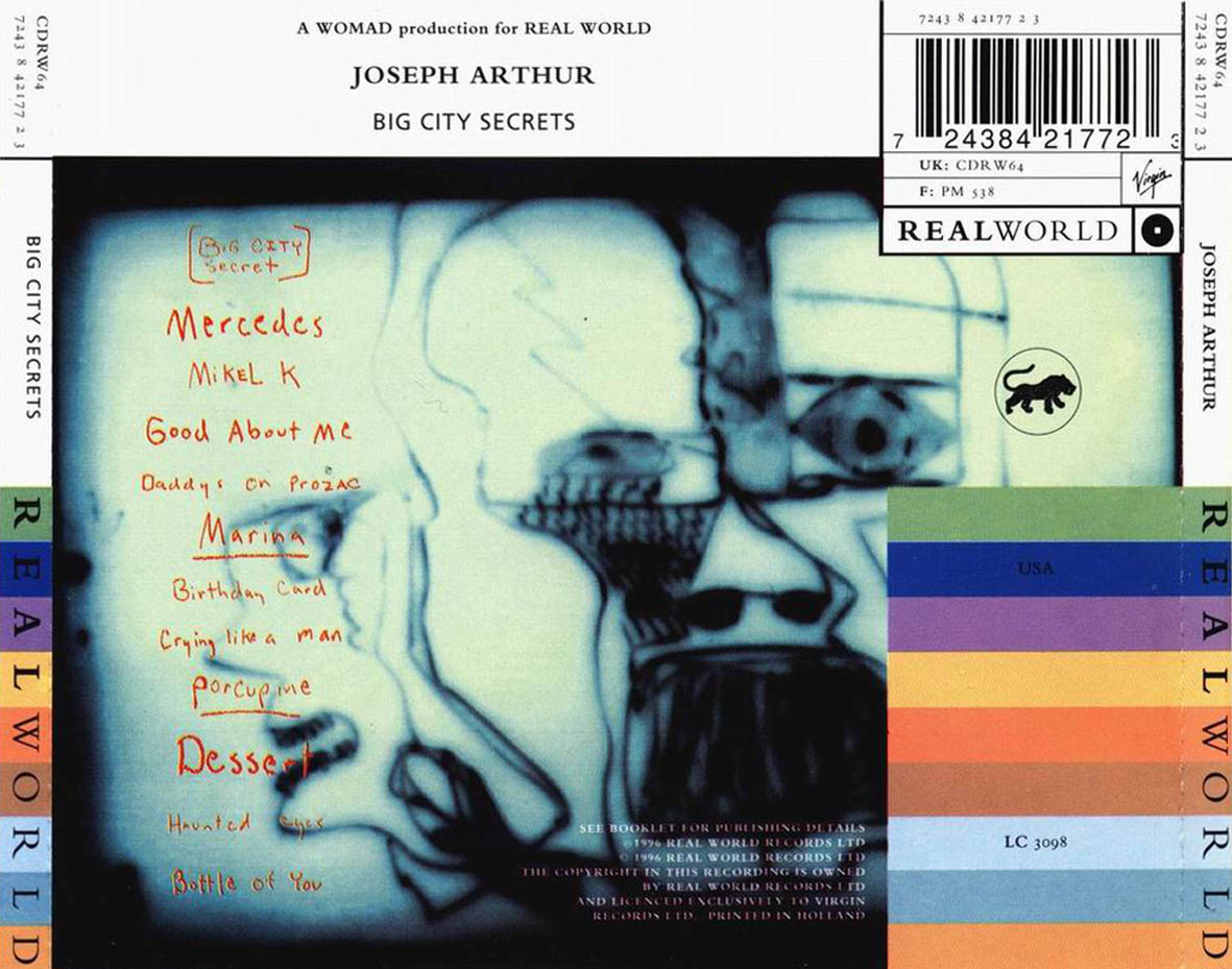 Cartula Trasera de Joseph Arthur - Big City Secrets