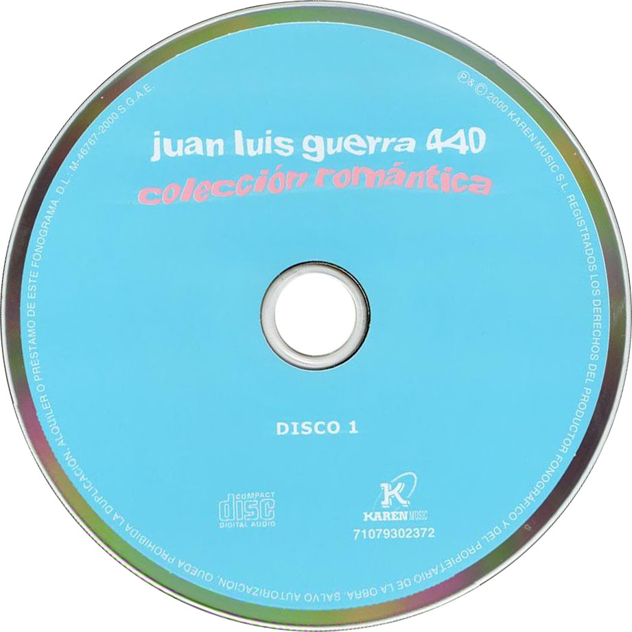 Cartula Cd1 de Juan Luis Guerra 440 - Coleccion Romantica