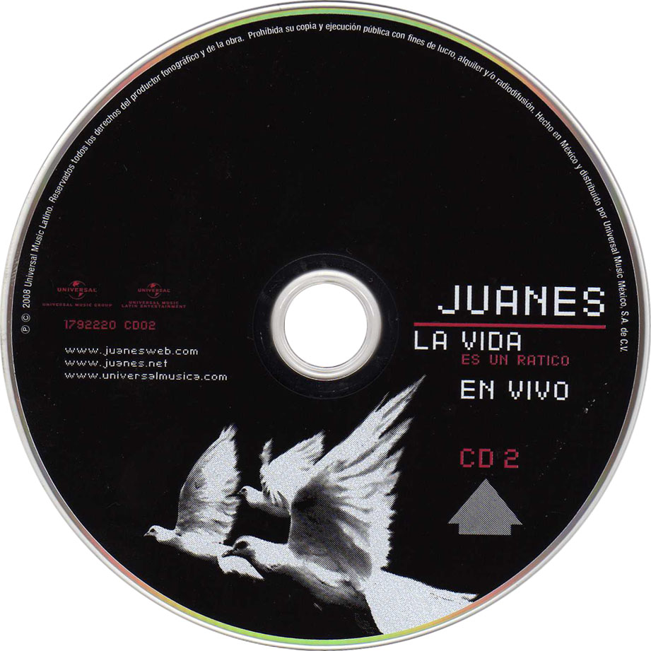 Cartula Cd2 de Juanes - La Vida Es Un Ratico En Vivo (Edicion De Lujo)