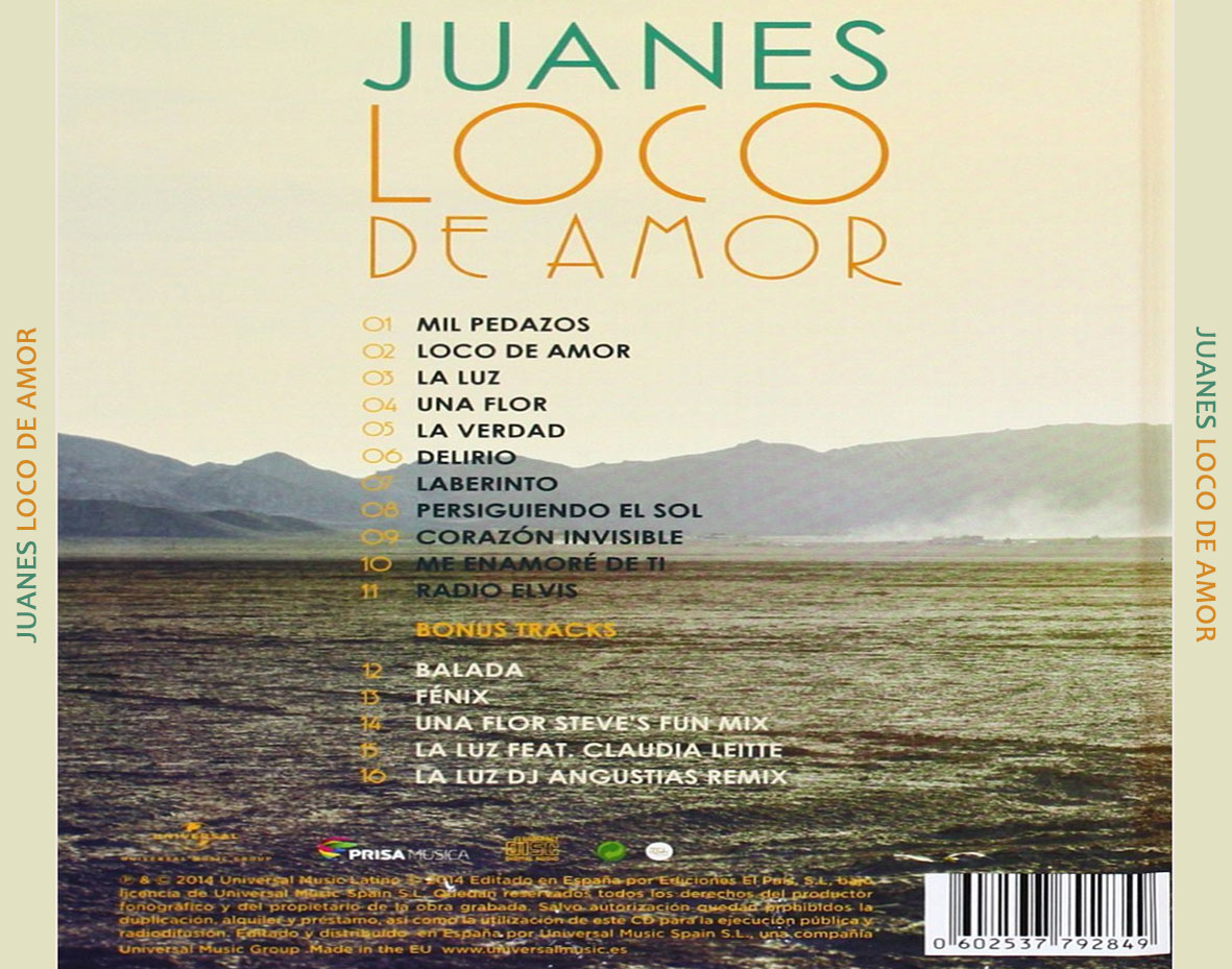 Cartula Trasera de Juanes - Loco De Amor (Deluxe Edition)