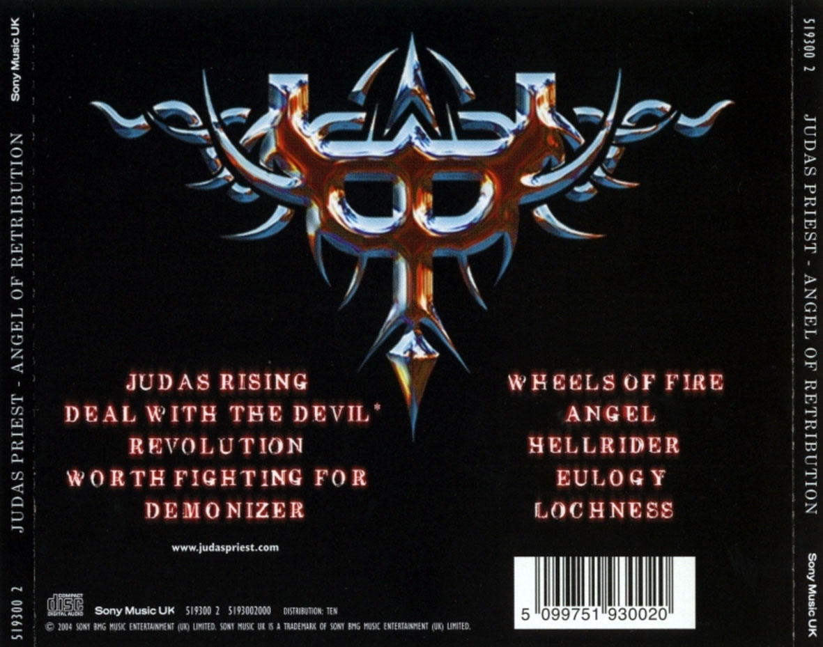 Cartula Trasera de Judas Priest - Angel Of Retribution