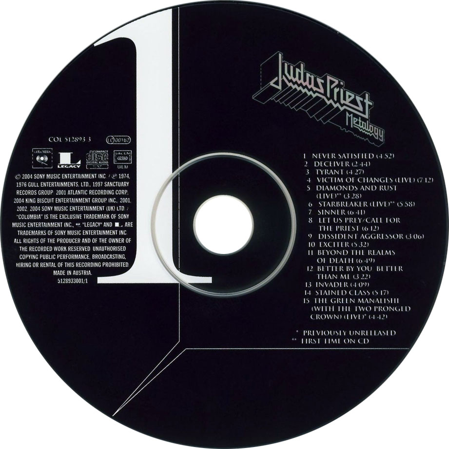 Cartula Cd1 de Judas Priest - Metalogy