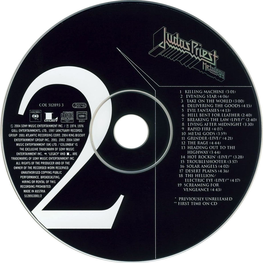 Cartula Cd de Judas Priest - Metalogy 2
