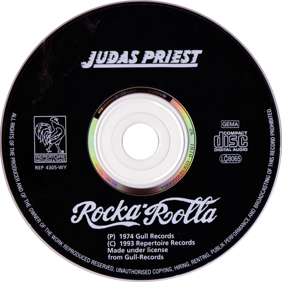Cartula Cd de Judas Priest - Rocka Rolla (1993)
