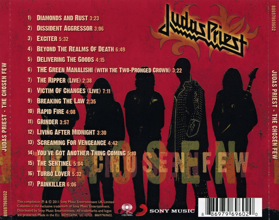 Cartula Trasera de Judas Priest - The Chosen Few