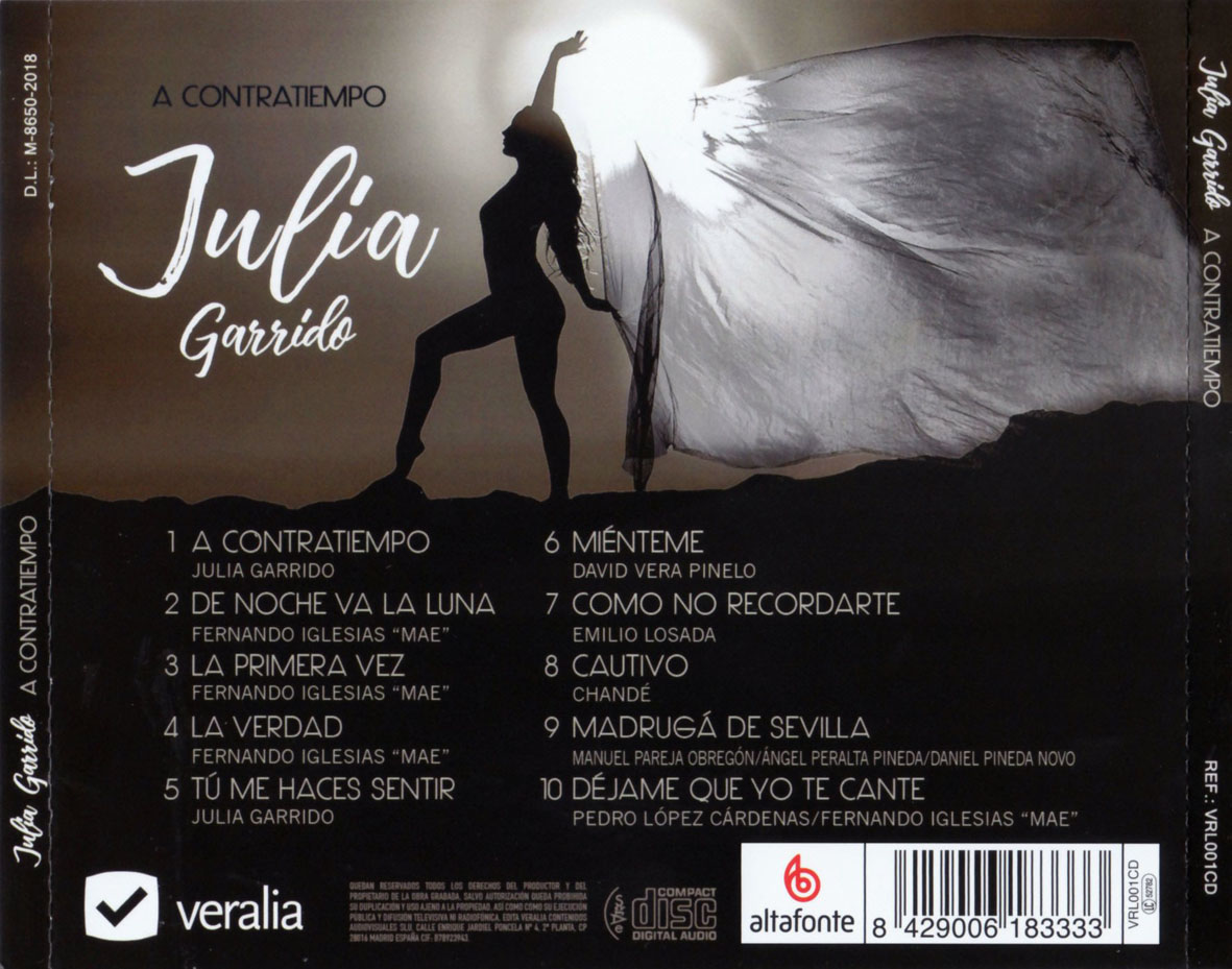 Cartula Trasera de Julia Garrido - A Contratiempo