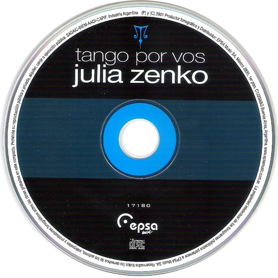 Cartula Cd de Julia Zenko - Tango Por Vos
