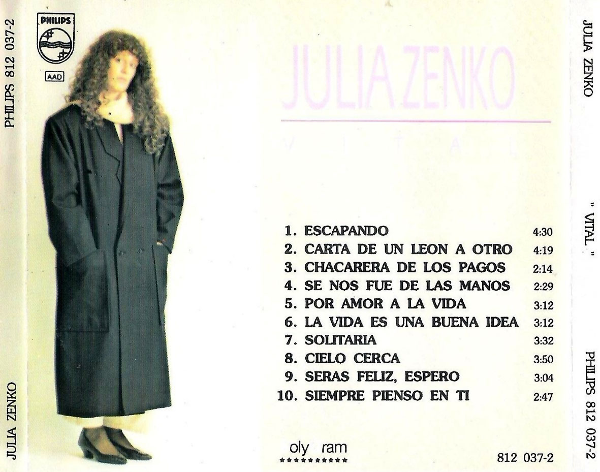 Carátula Trasera de Julia Zenko - Vital '91