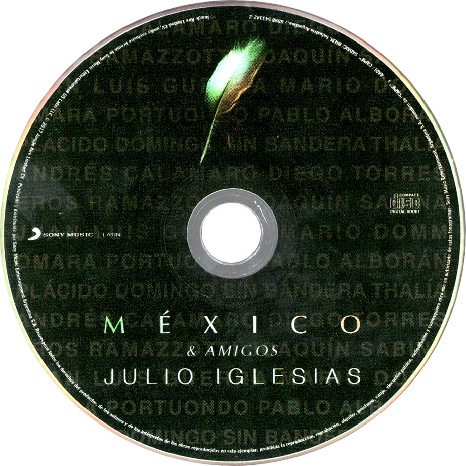 Cartula Cd de Julio Iglesias - Mexico & Amigos