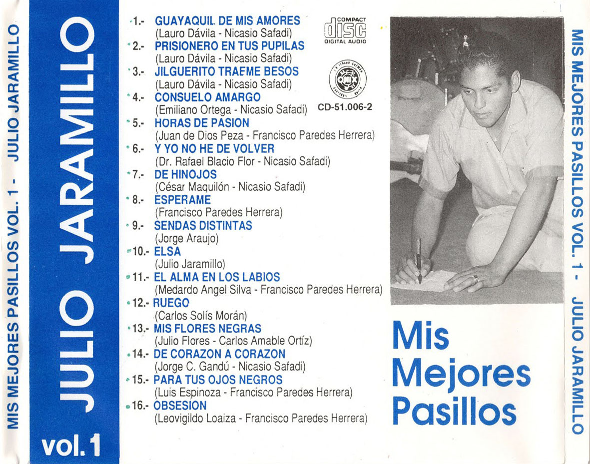 Carátula Trasera de Julio Jaramillo - Mis Mejores Pasillos